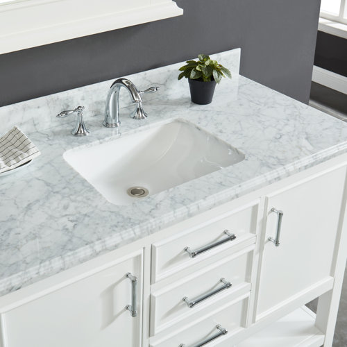 Breakwater Bay Tona 49'' Single Bathroom Vanity with Marble Top